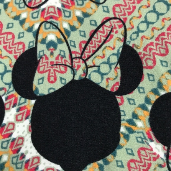 Lularoe Disney OS Womens One Size Leggings Minnie Mouse Green Red Black - Picture 2 of 7